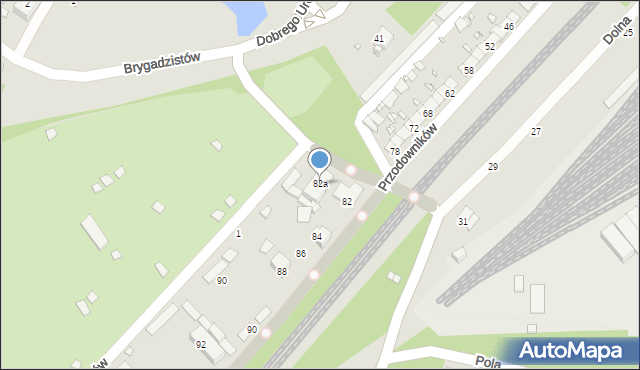 Katowice, Brygadzistów, 82a, mapa Katowic