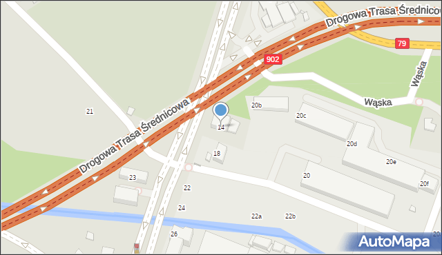 Katowice, Bracka, 14, mapa Katowic