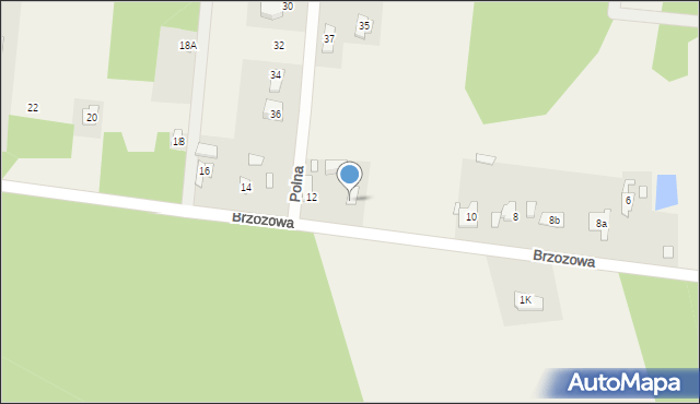 Kąty, Brzozowa, 12a, mapa Kąty