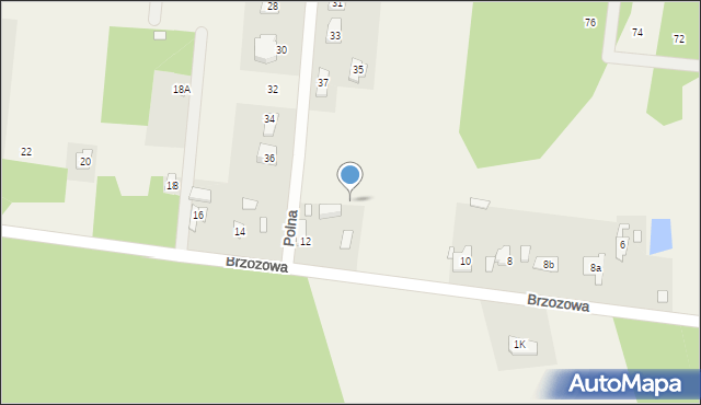 Kąty, Brzozowa, 12b, mapa Kąty