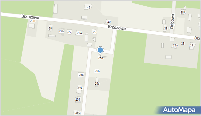 Kąty, Brzozowa, 25a, mapa Kąty