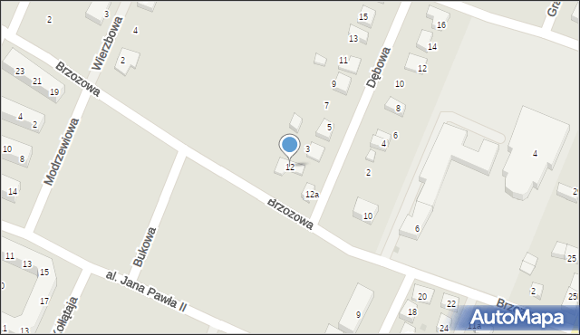 Kąty Wrocławskie, Brzozowa, 12, mapa Kąty Wrocławskie