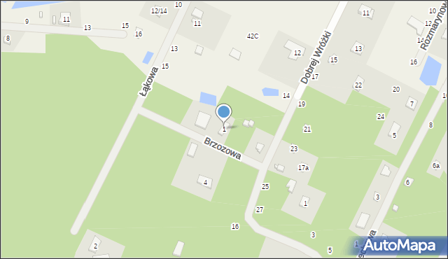 Kębliny, Brzozowa, 1, mapa Kębliny