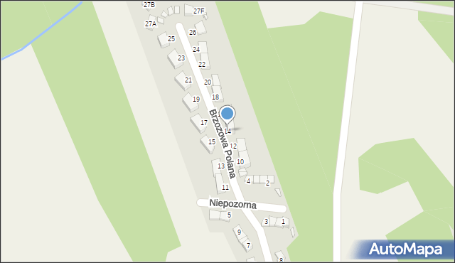Kędzierówka, Brzozowa Polana, 14, mapa Kędzierówka