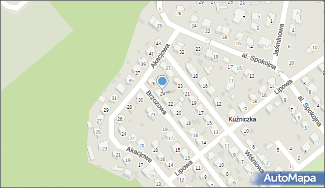 Kędzierzyn-Koźle, Brzozowa, 24, mapa Kędzierzyna-Koźle