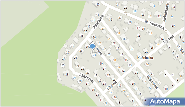 Kędzierzyn-Koźle, Brzozowa, 25, mapa Kędzierzyna-Koźle