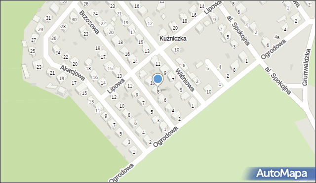 Kędzierzyn-Koźle, Brzozowa, 8, mapa Kędzierzyna-Koźle