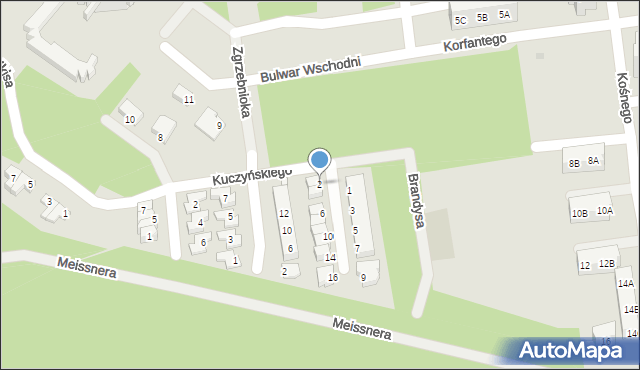 Kędzierzyn-Koźle, Brzozowskiego Wiktora, 2, mapa Kędzierzyna-Koźle