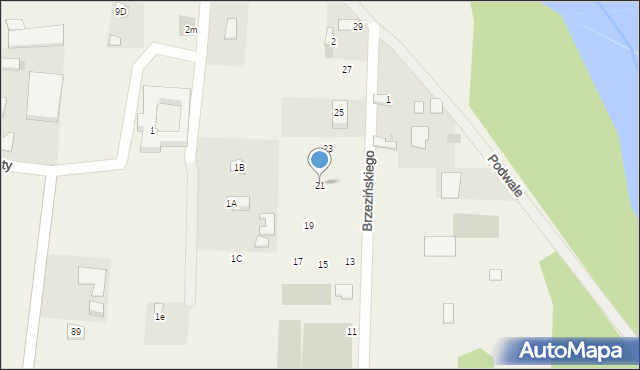 Kępa Kiełpińska, Brzezińskiego Piotra, 21, mapa Kępa Kiełpińska