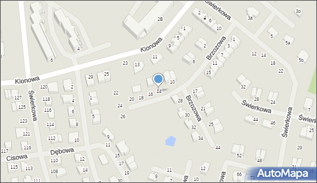Kętrzyn, Brzozowa, 14, mapa Kętrzyn