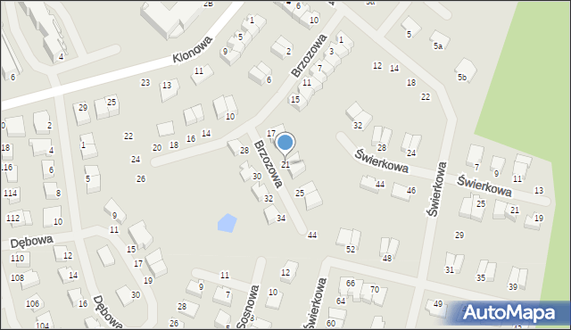 Kętrzyn, Brzozowa, 21, mapa Kętrzyn