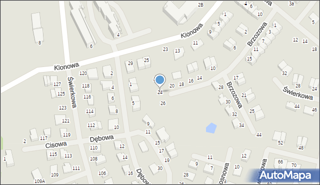 Kętrzyn, Brzozowa, 24, mapa Kętrzyn