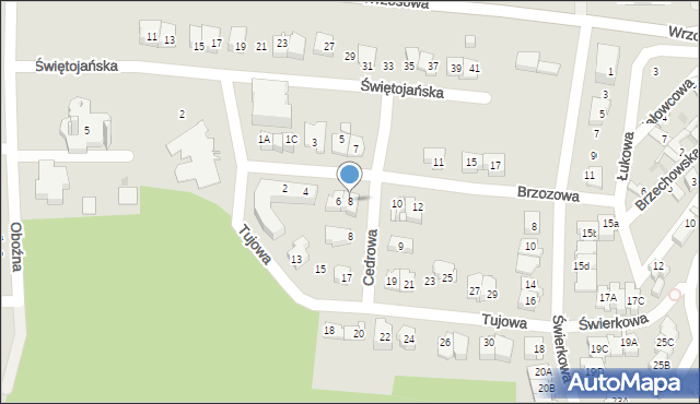 Kielce, Brzozowa, 8, mapa Kielc