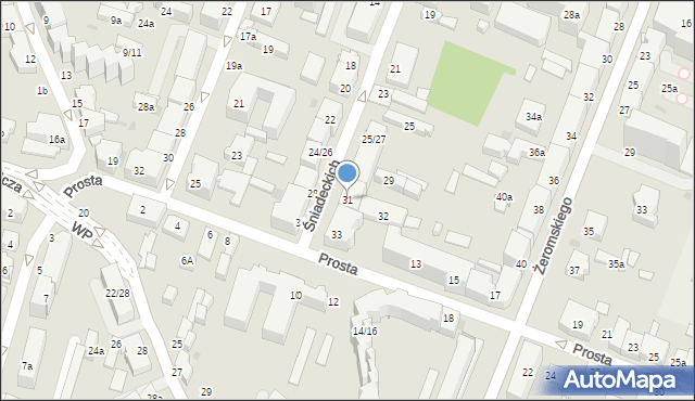 Kielce, Braci Śniadeckich Jana i Jędrzeja, 31, mapa Kielc