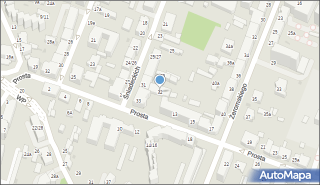 Kielce, Braci Śniadeckich Jana i Jędrzeja, 32, mapa Kielc