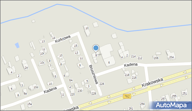 Kielce, Bruszniowa, 4, mapa Kielc