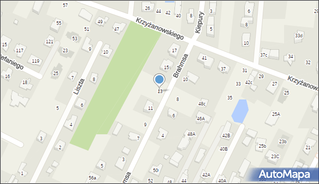 Klaudyn, Brahmsa Johannesa, 13, mapa Klaudyn