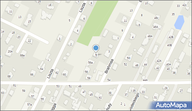 Klaudyn, Brahmsa Johannesa, 5, mapa Klaudyn