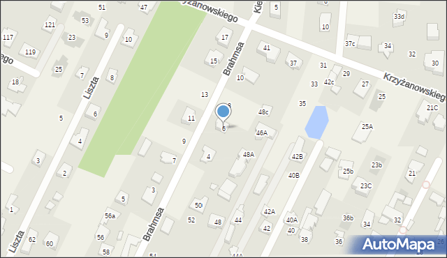 Klaudyn, Brahmsa Johannesa, 6, mapa Klaudyn