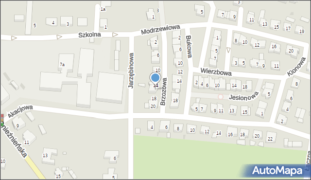 Kłecko, Brzozowa, 16, mapa Kłecko