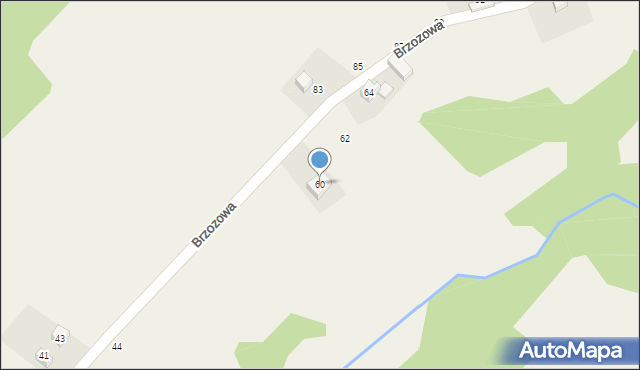 Klecza Dolna, Brzozowa, 60, mapa Klecza Dolna