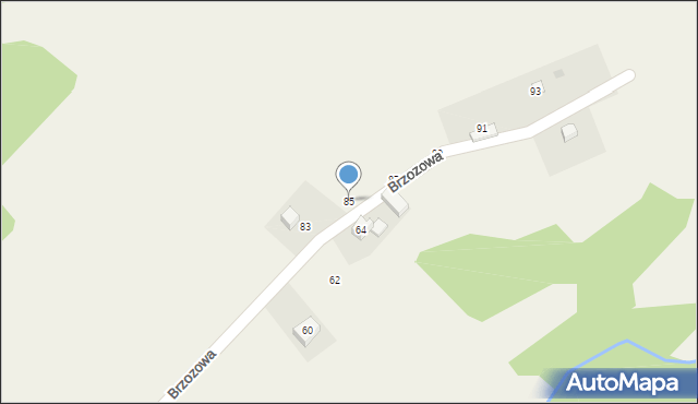 Klecza Dolna, Brzozowa, 85, mapa Klecza Dolna
