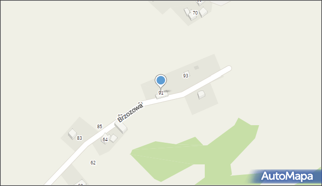 Klecza Dolna, Brzozowa, 91, mapa Klecza Dolna