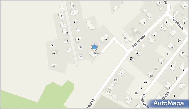 Kleszczów, Brzozowa, 12, mapa Kleszczów