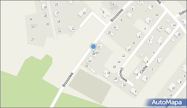 Kleszczów, Brzozowa, 19, mapa Kleszczów