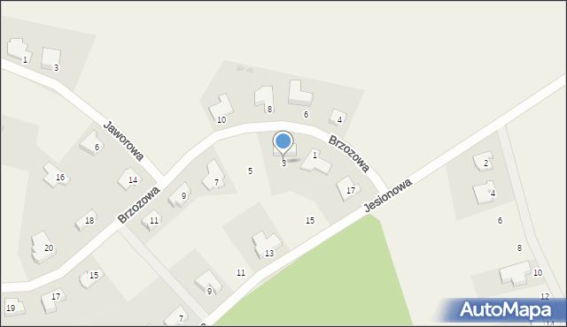 Kłodawa, Brzozowa, 3, mapa Kłodawa