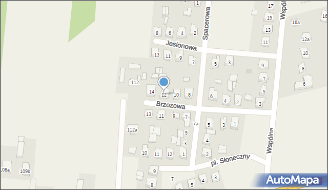 Kluki, Brzozowa, 12, mapa Kluki