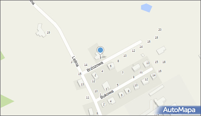 Kniewo, Brzozowa, 3, mapa Kniewo