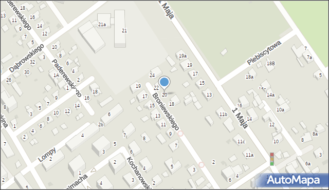 Knurów, Broniewskiego Władysława, 20, mapa Knurów