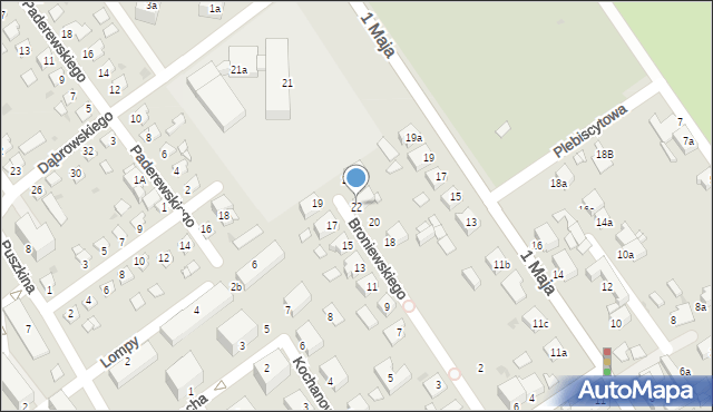 Knurów, Broniewskiego Władysława, 22, mapa Knurów