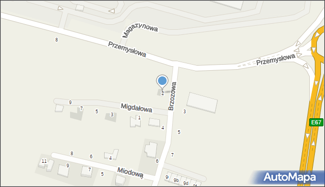 Kobierzyce, Brzozowa, 2, mapa Kobierzyce