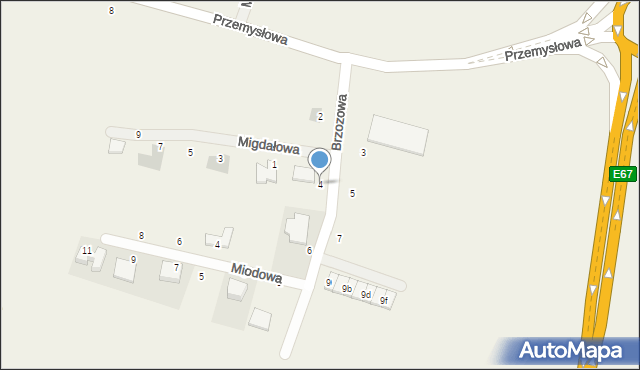 Kobierzyce, Brzozowa, 4, mapa Kobierzyce