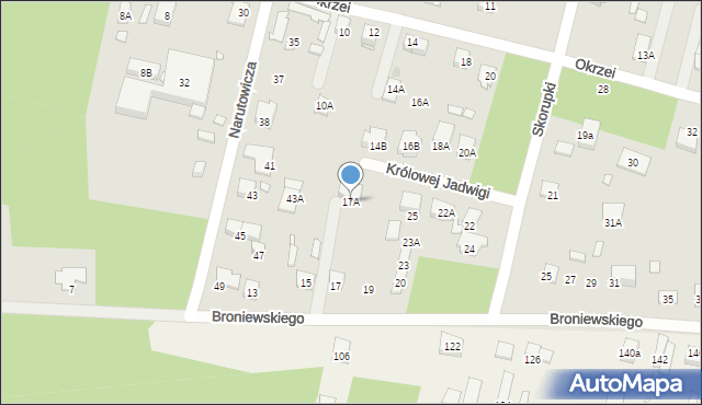 Kobyłka, Broniewskiego Władysława, 17A, mapa Kobyłka
