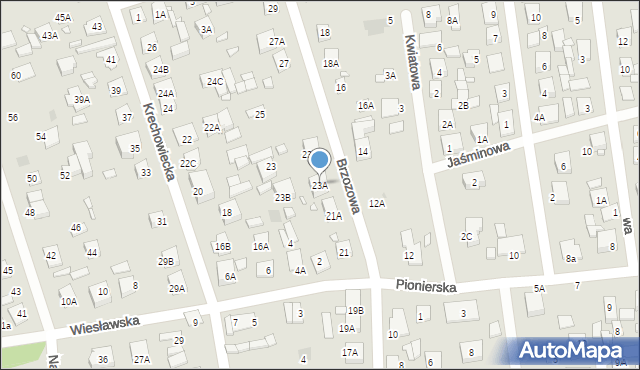 Kobyłka, Brzozowa, 23A, mapa Kobyłka