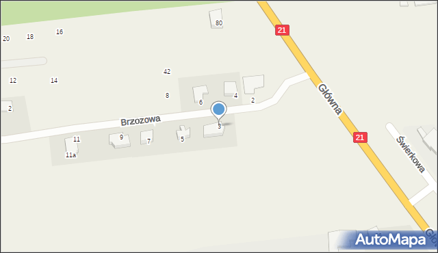 Kobylnica, Brzozowa, 3, mapa Kobylnica