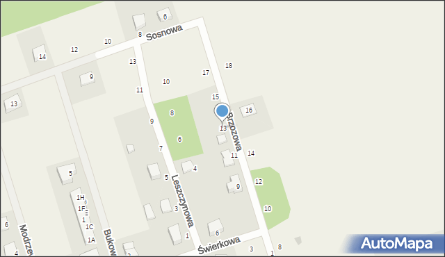 Kochanowo, Brzozowa, 13, mapa Kochanowo