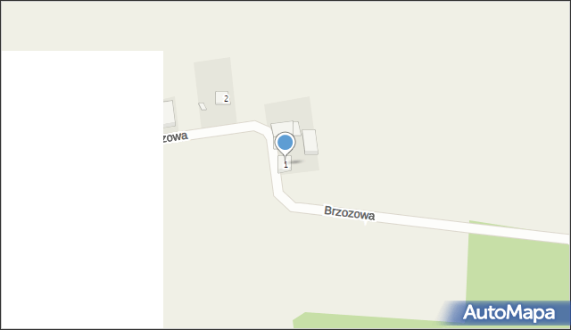 Kocury, Brzozowa, 1, mapa Kocury