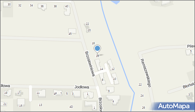 Koczargi Stare, Brzoskwiniowa, 16, mapa Koczargi Stare