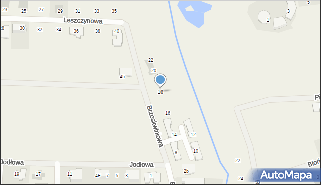 Koczargi Stare, Brzoskwiniowa, 18, mapa Koczargi Stare