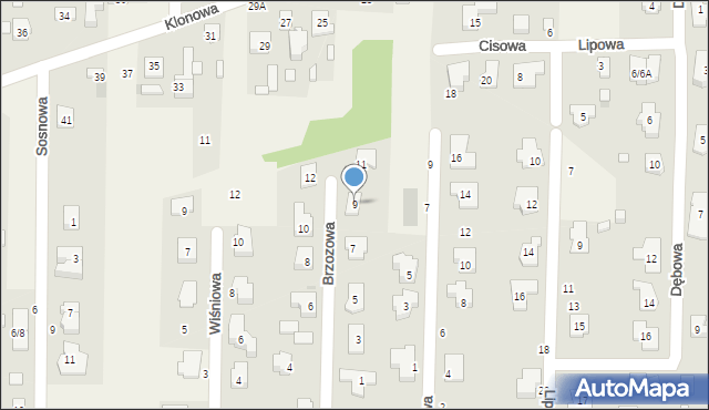 Koczargi Stare, Brzozowa, 9, mapa Koczargi Stare