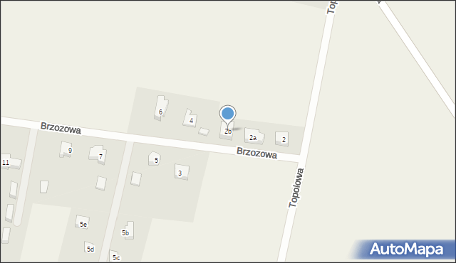 Kokorzyce, Brzozowa, 2b, mapa Kokorzyce