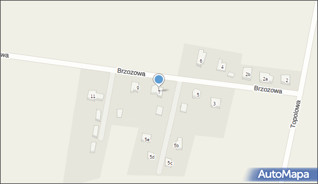 Kokorzyce, Brzozowa, 7, mapa Kokorzyce