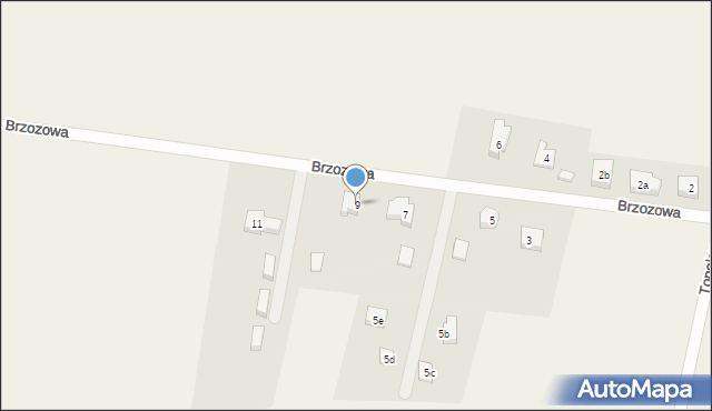 Kokorzyce, Brzozowa, 9, mapa Kokorzyce