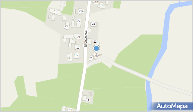 Kolanowice, Brzozowa, 20A, mapa Kolanowice