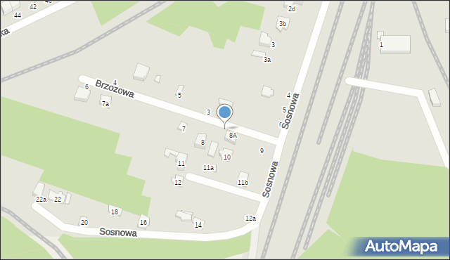 Koluszki, Brzozowa, 9, mapa Koluszki