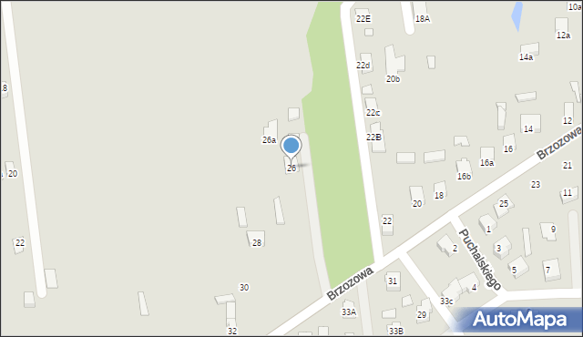 Konin, Brzozowa, 26, mapa Konina